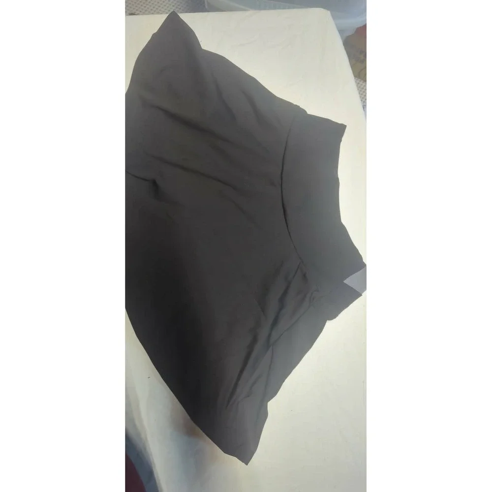 Athletic Crossover Waist Skort Black Grey Flared Tennis Golf Mini Skirt 26